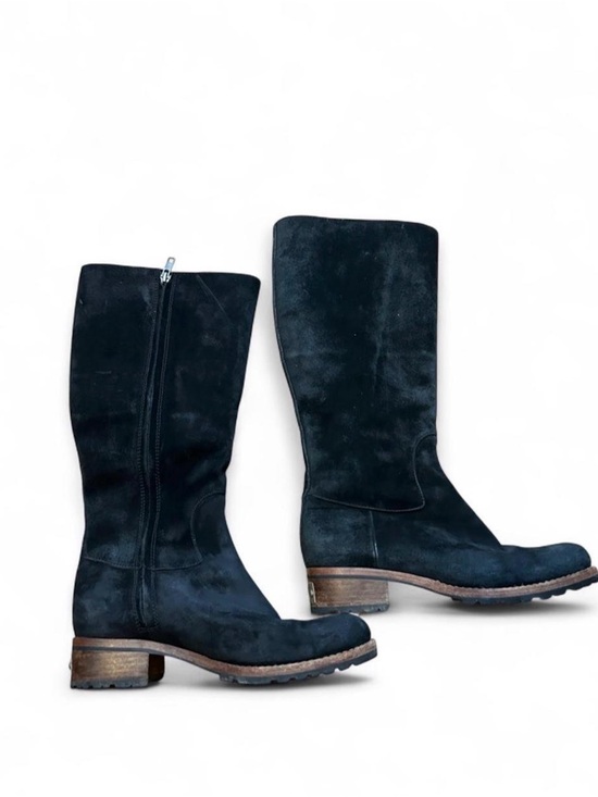 UGG Shoes - Vintage UGG Australia Broome 5518 Black Suede Shearling Knee High Boots 8.5